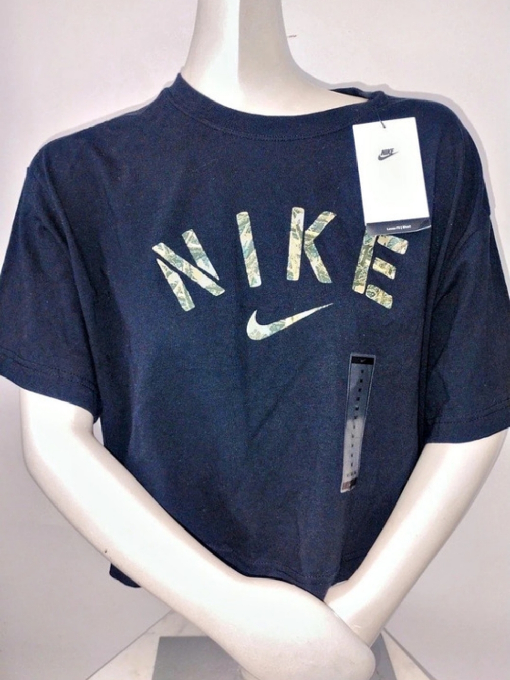 Nike Sportswear Just Do It Camo Logo Tee in Black Size Medium NWT